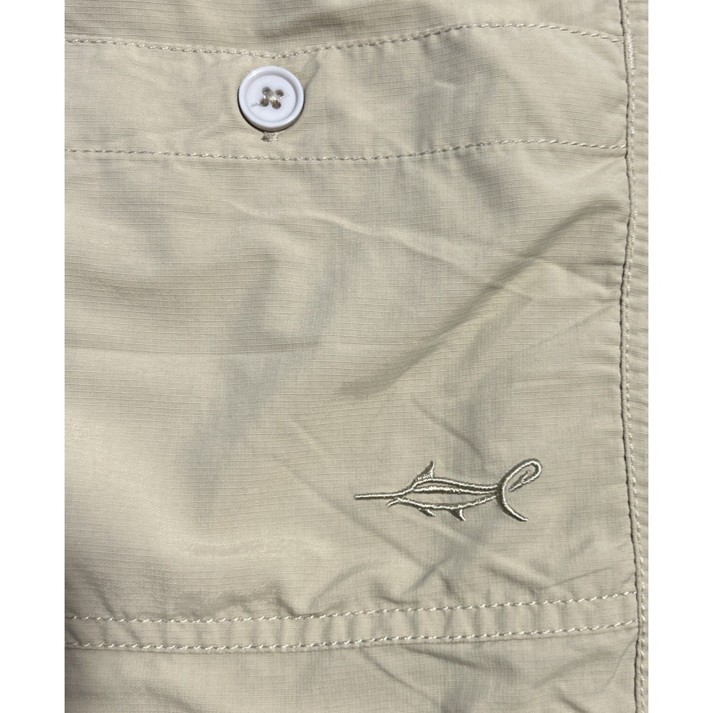 Salt Life Live Salty Fishing Camping Outdoor Shorts Men's Medium Beige - Picture 9 of 11